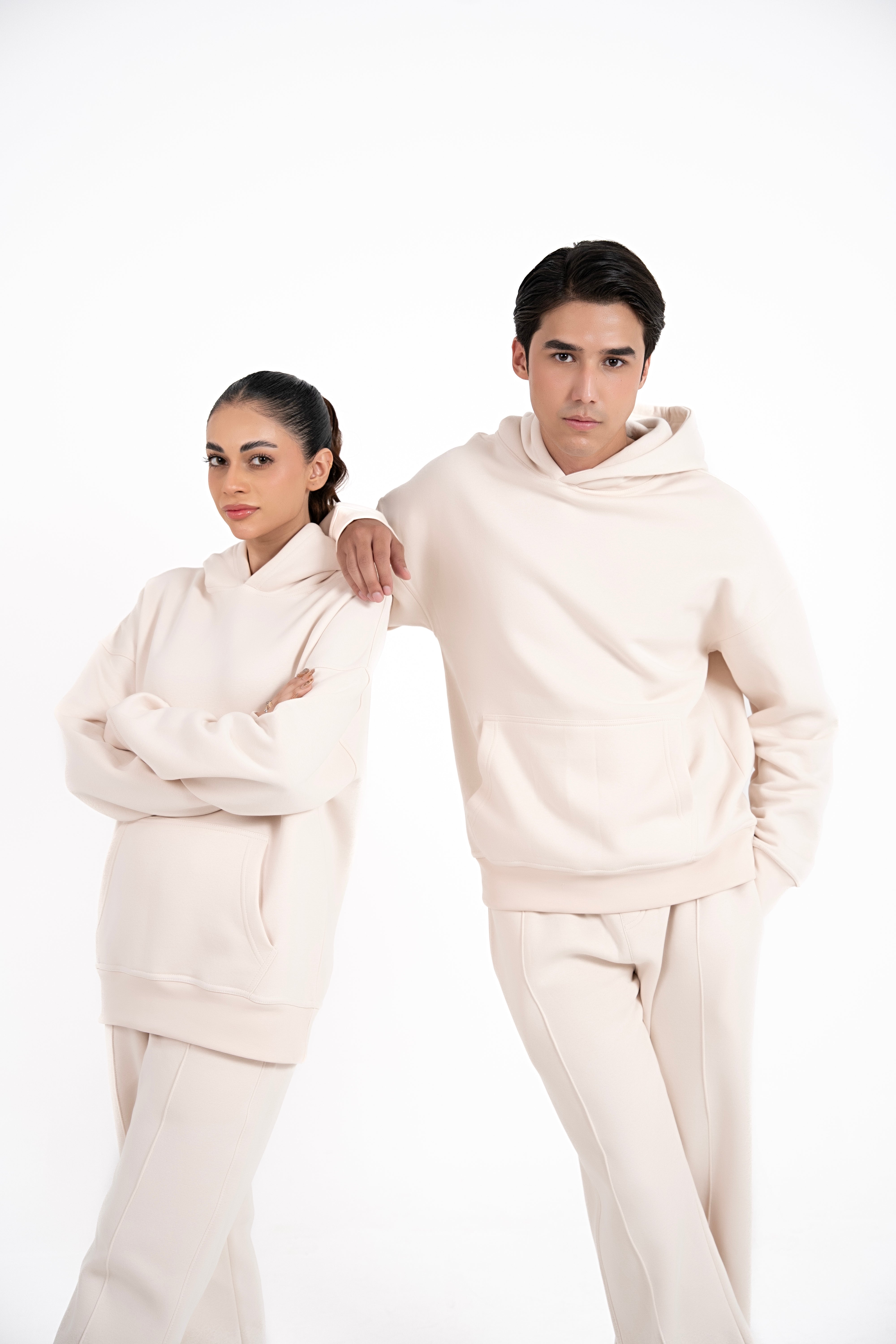 Ivory Whisper Oversized Hoodie Men