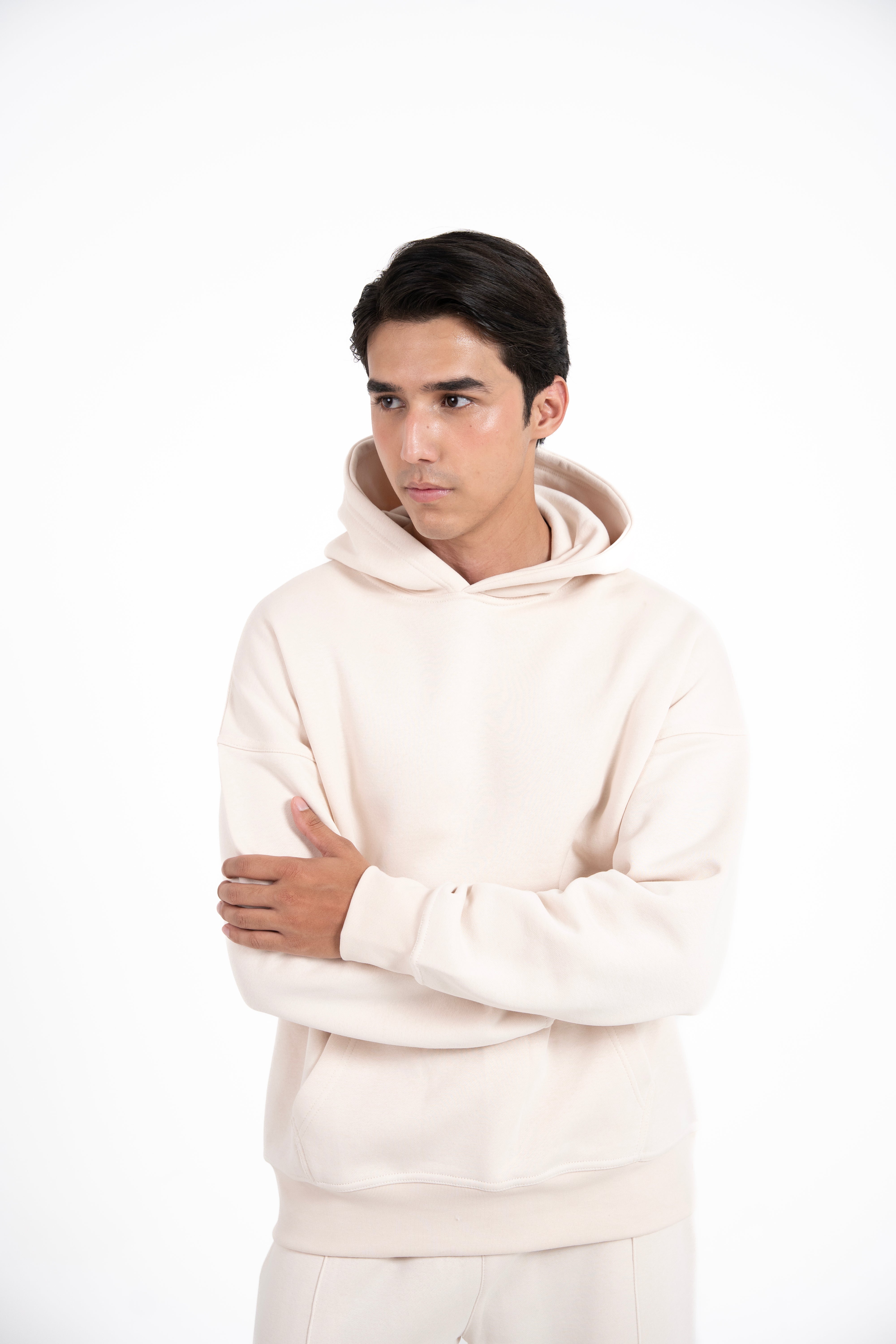 Ivory Whisper Oversized Hoodie Men