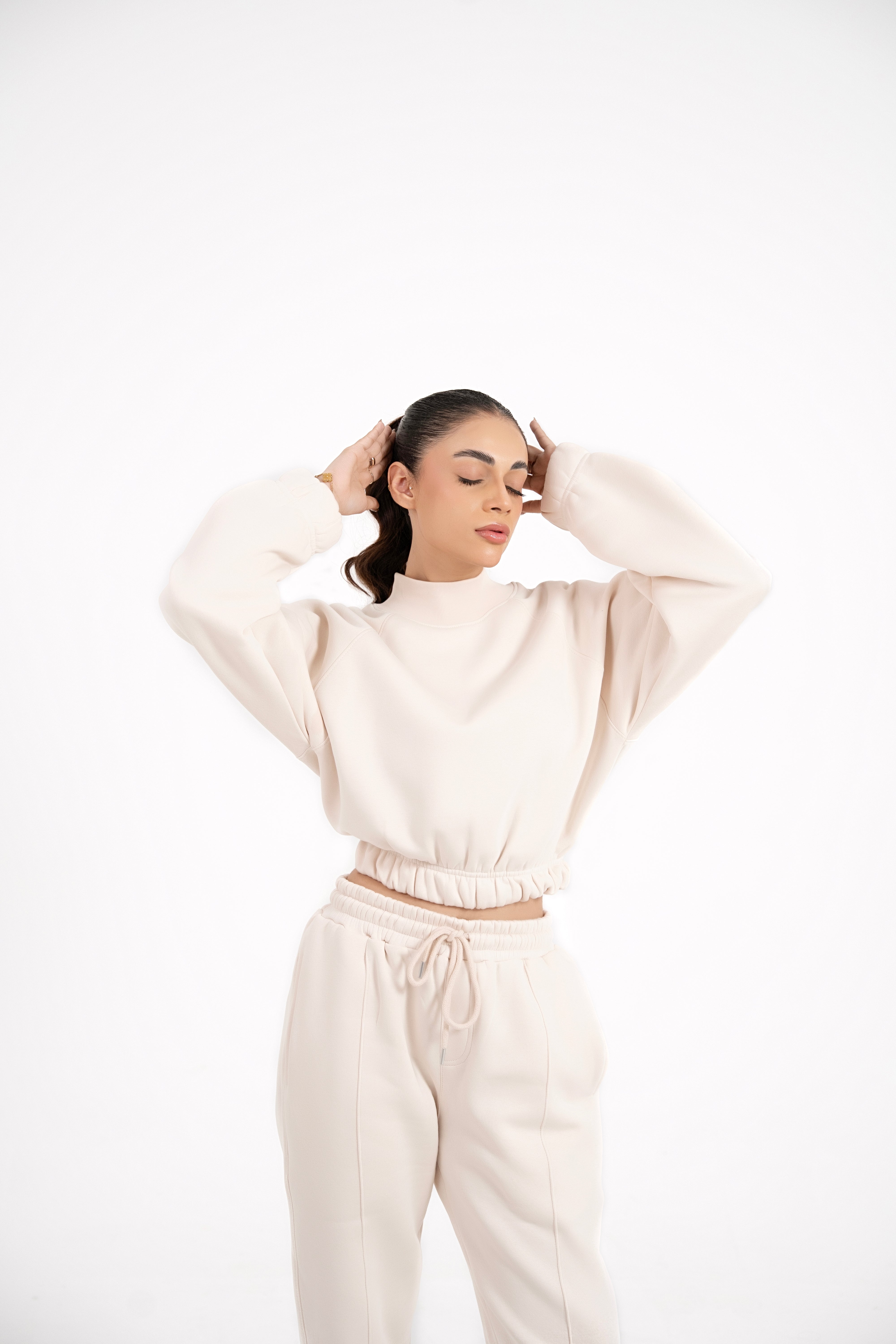 Ivory Cloud Cropped Sweatshirt