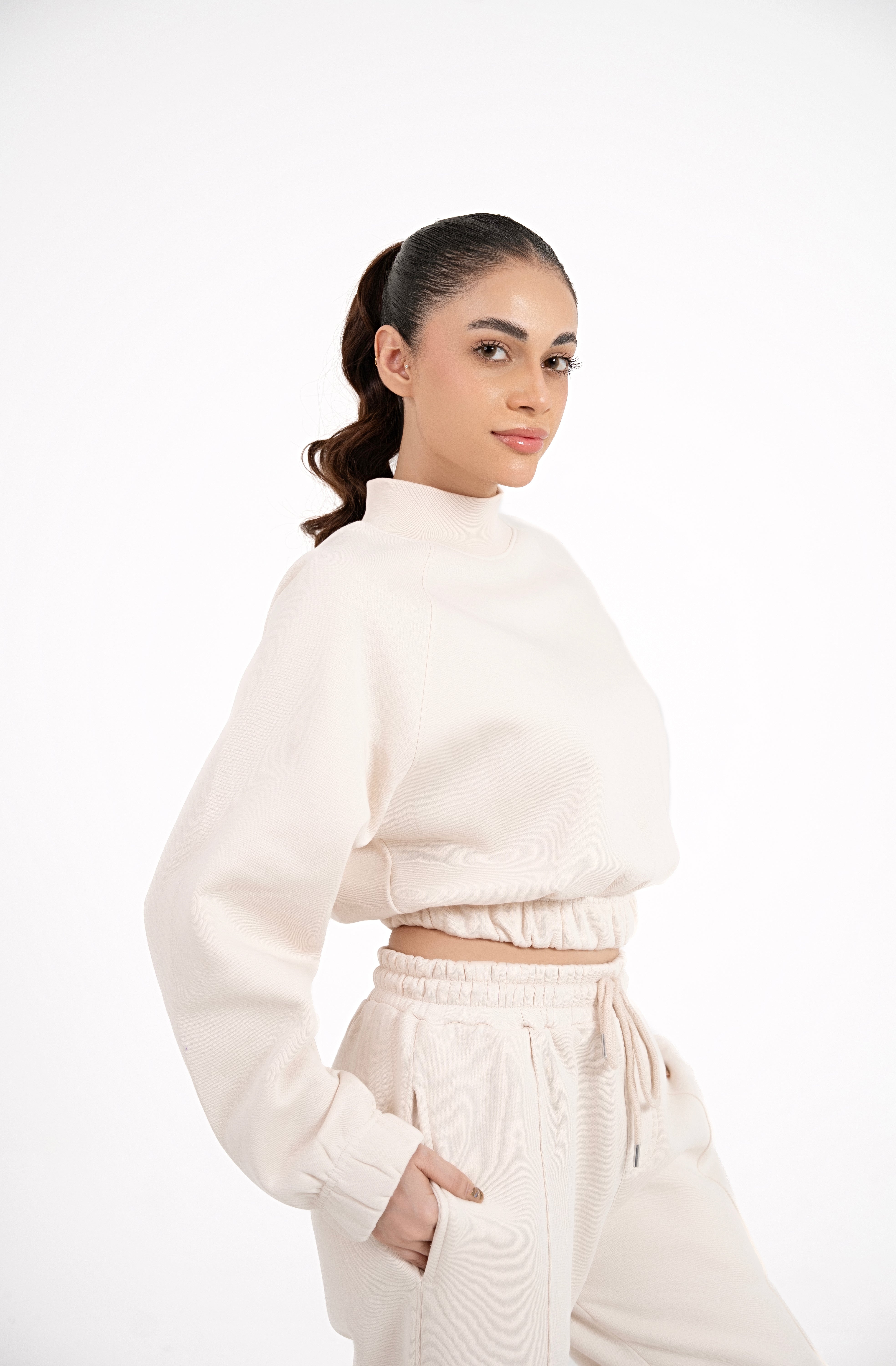 Ivory Cloud Cropped Sweatshirt