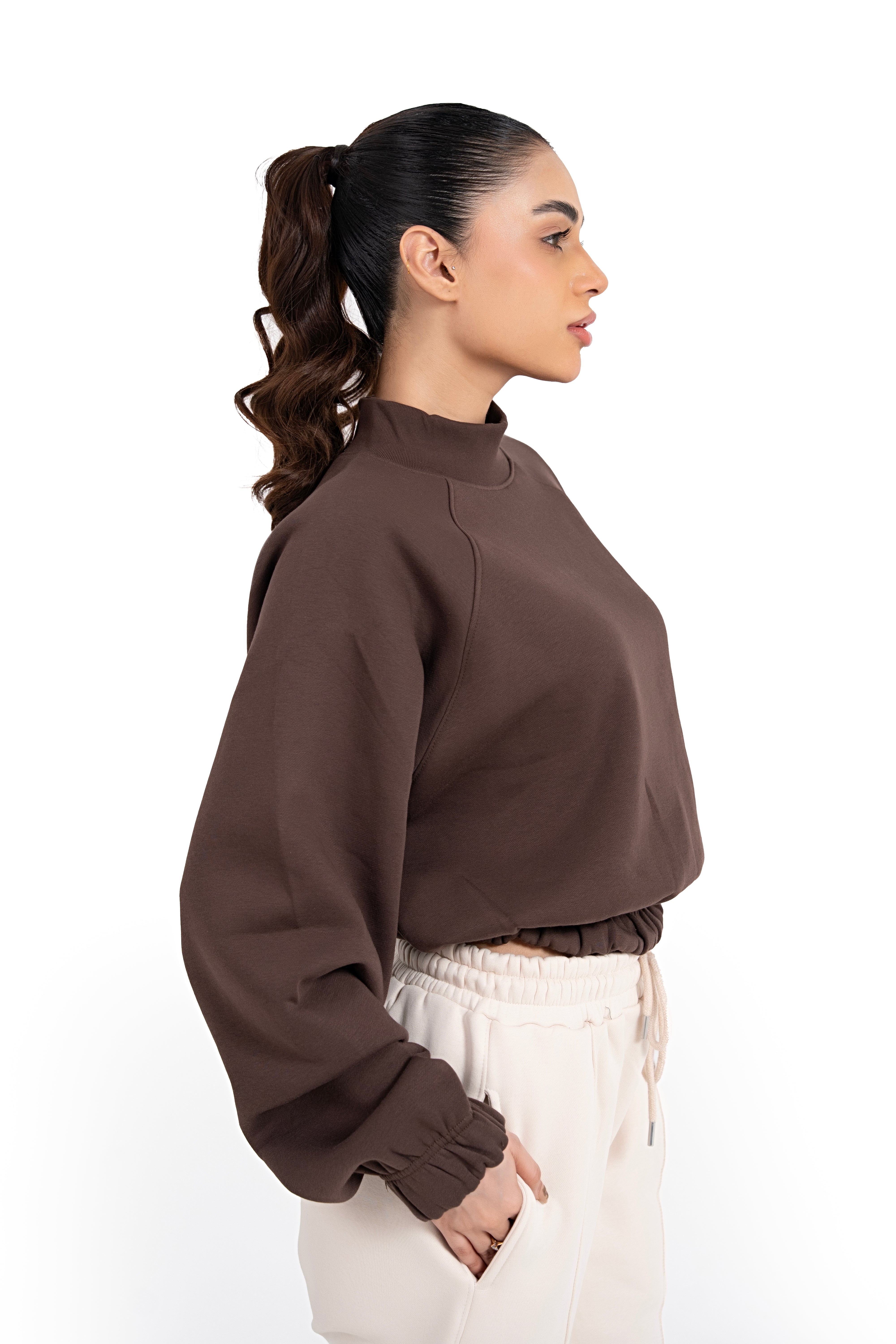 Mocha Essence Cropped Sweatshirt