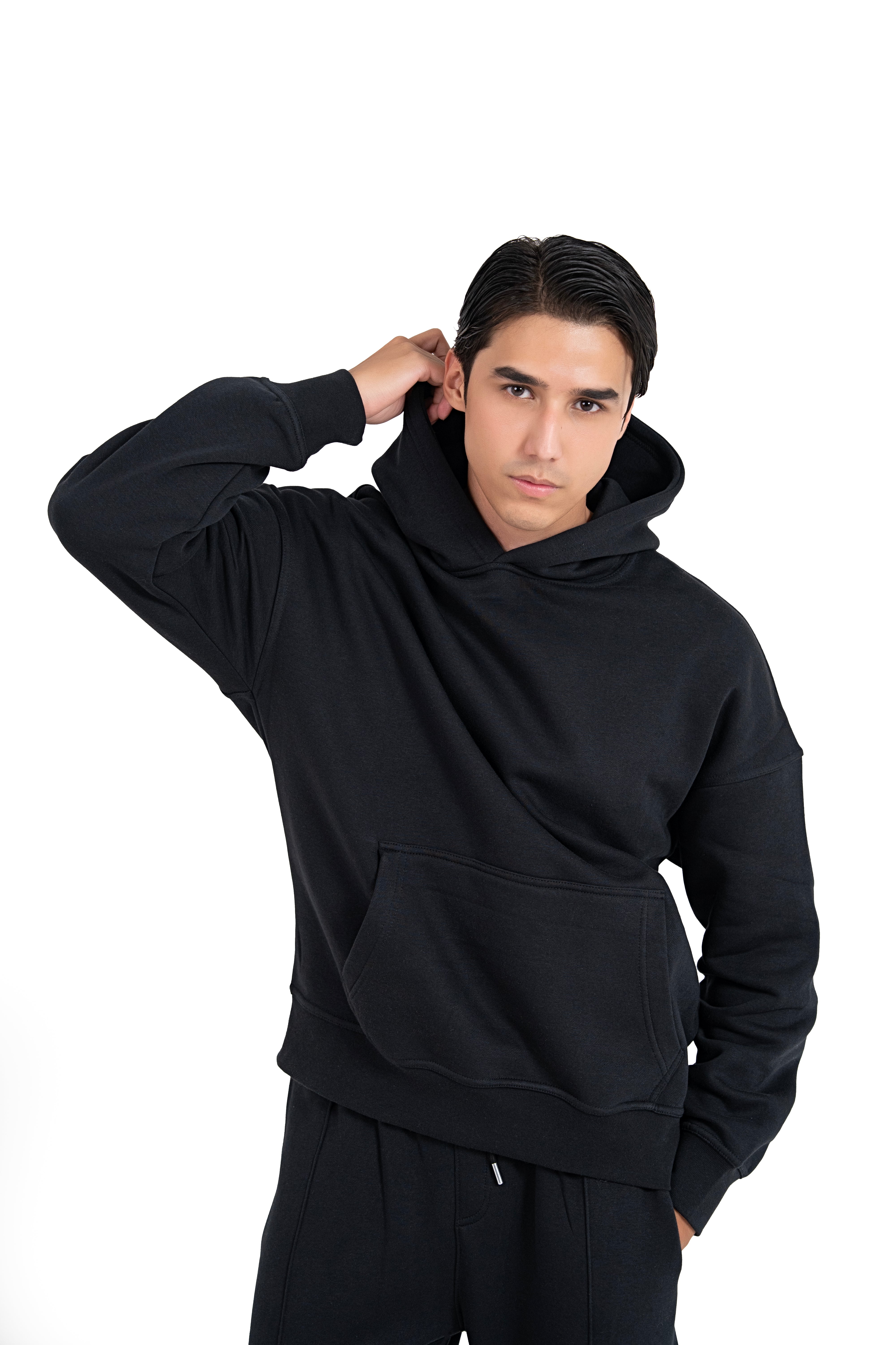 Midnight Poise Oversized Hoodie Men
