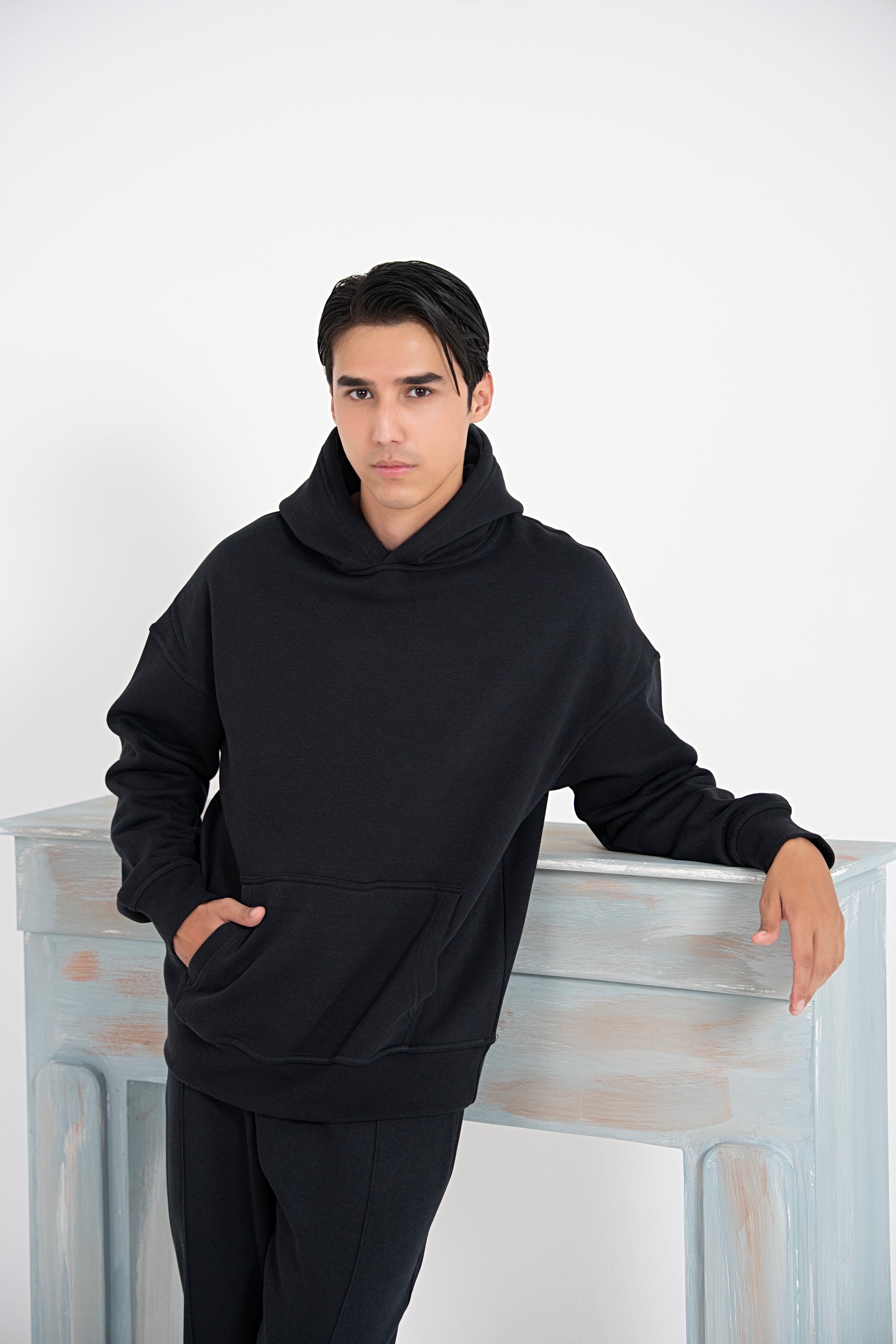 Midnight Poise Oversized Hoodie Men