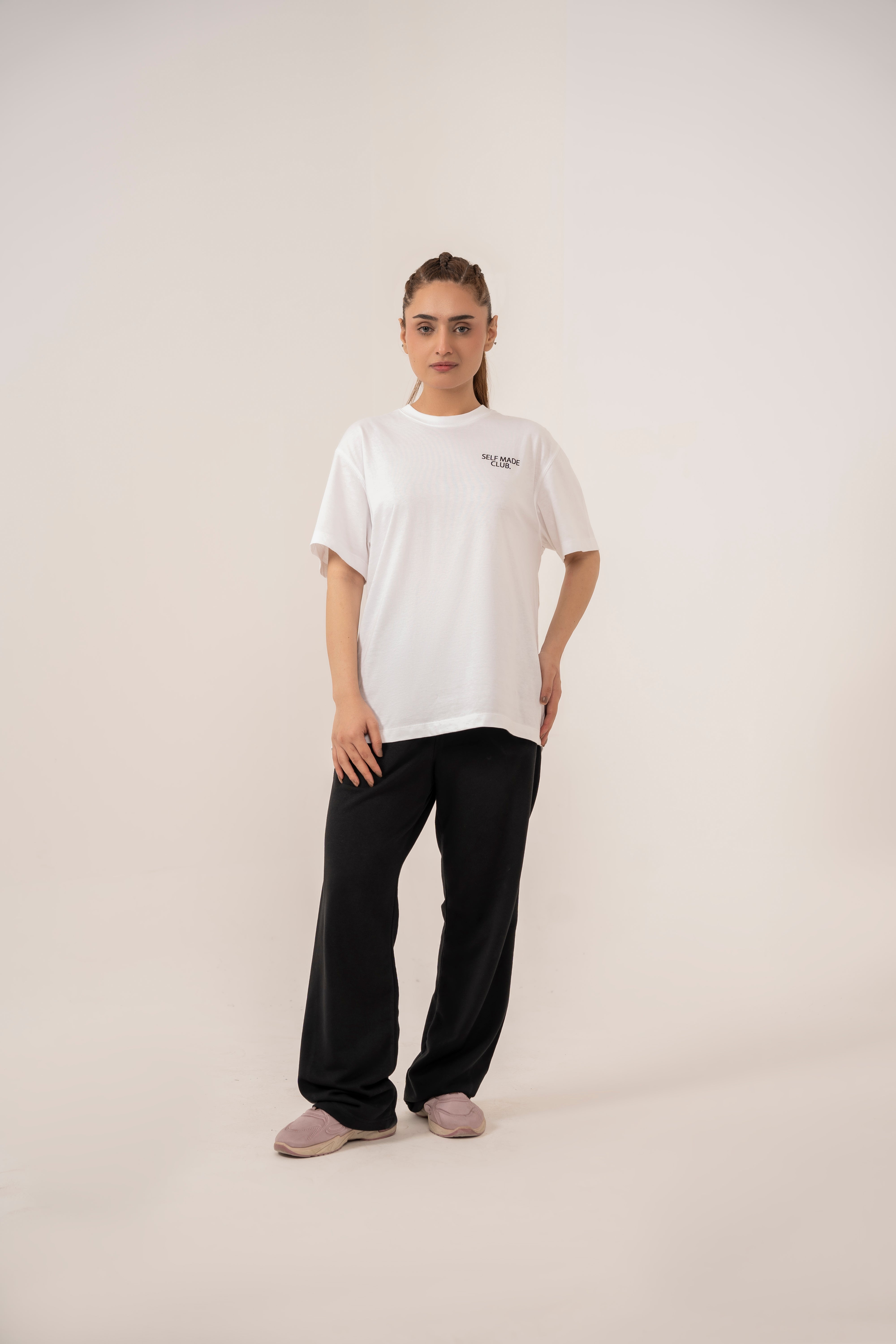 Self Made Club - Dazzle White Relaxed T-Shirt For Women