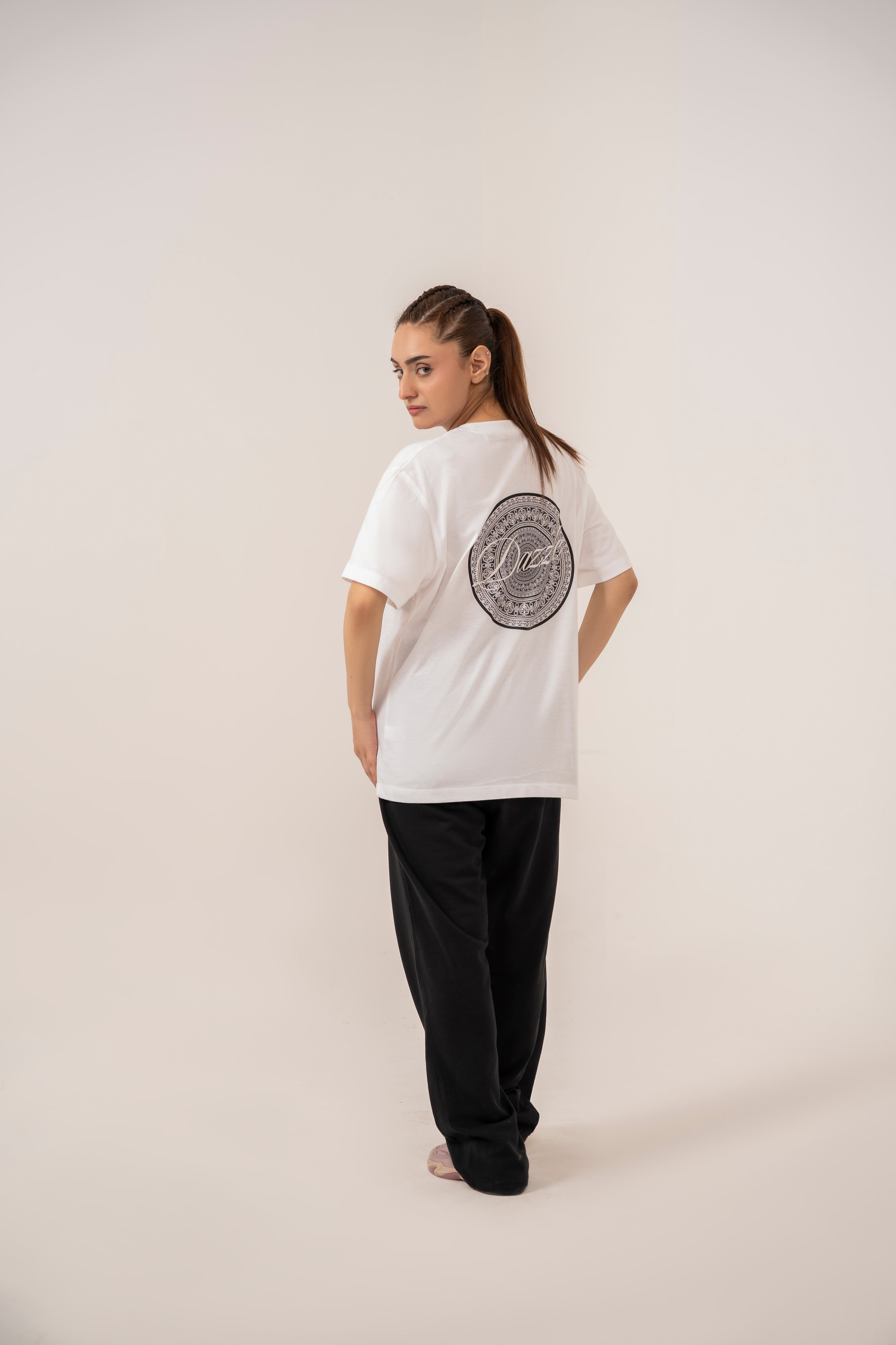 Self Made Club - Dazzle White Relaxed T-Shirt For Women