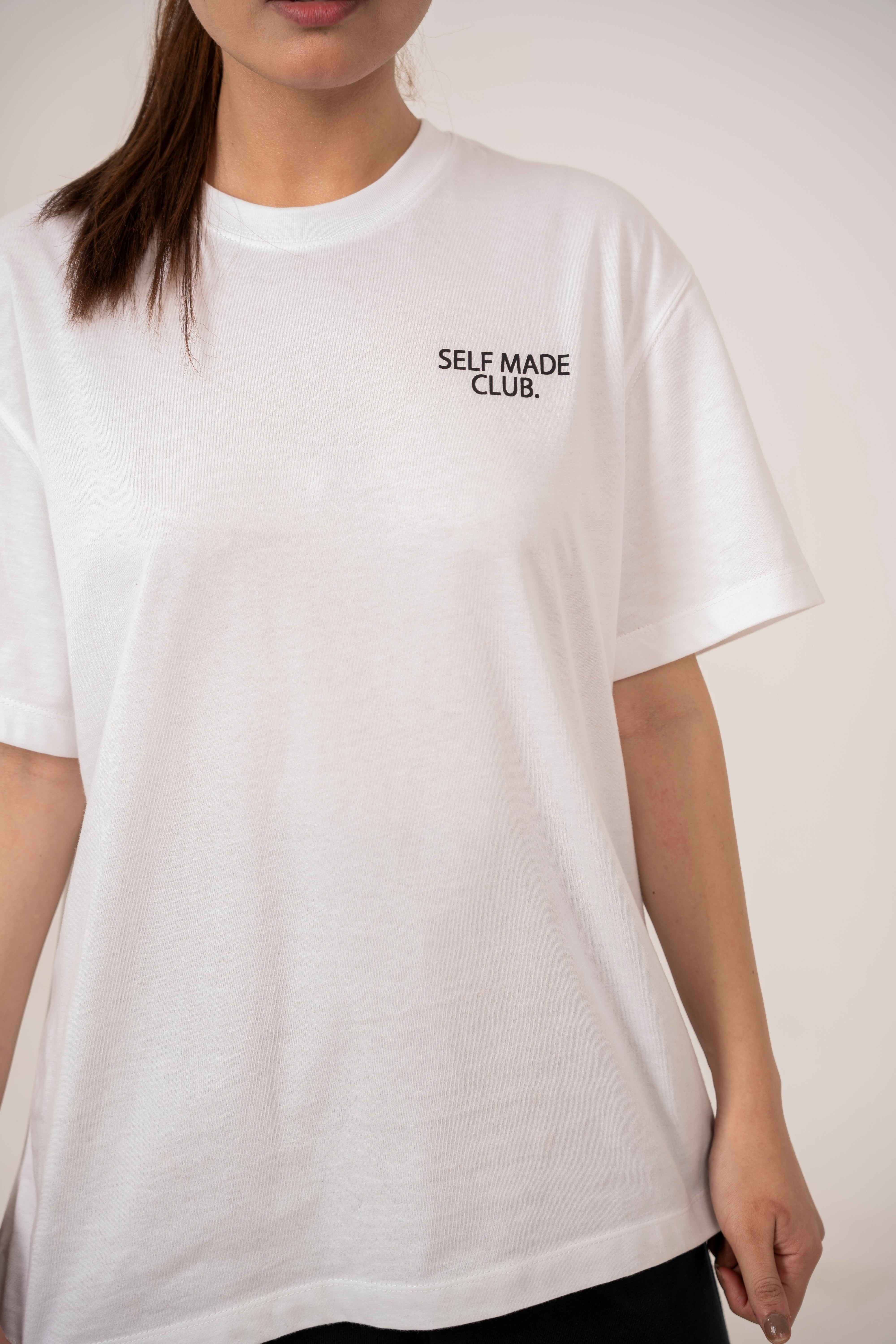 Self Made Club - Dazzle White Relaxed T-Shirt For Women
