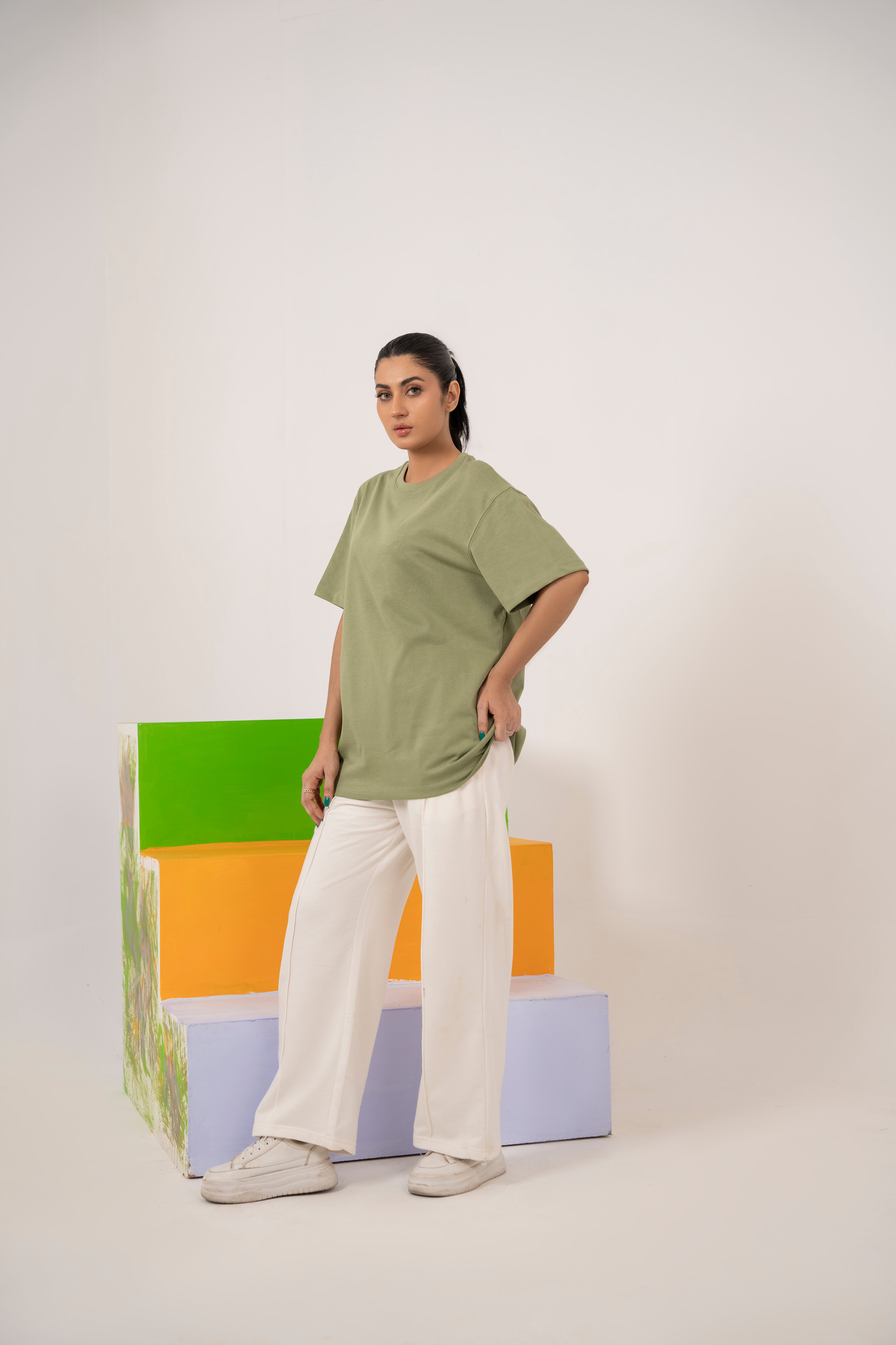 Relaxed T-Shirt in Olive Green