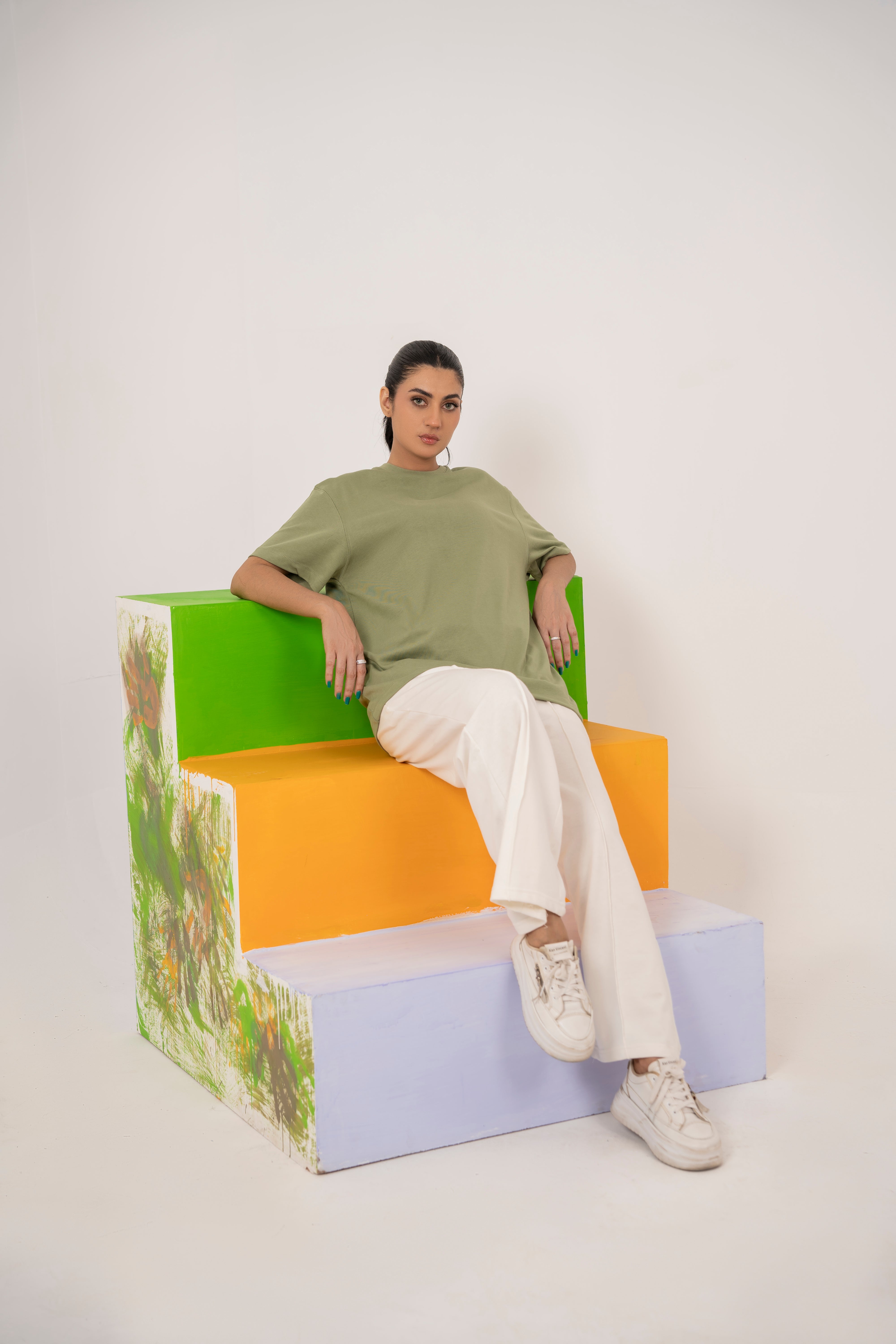 Relaxed T-Shirt in Olive Green