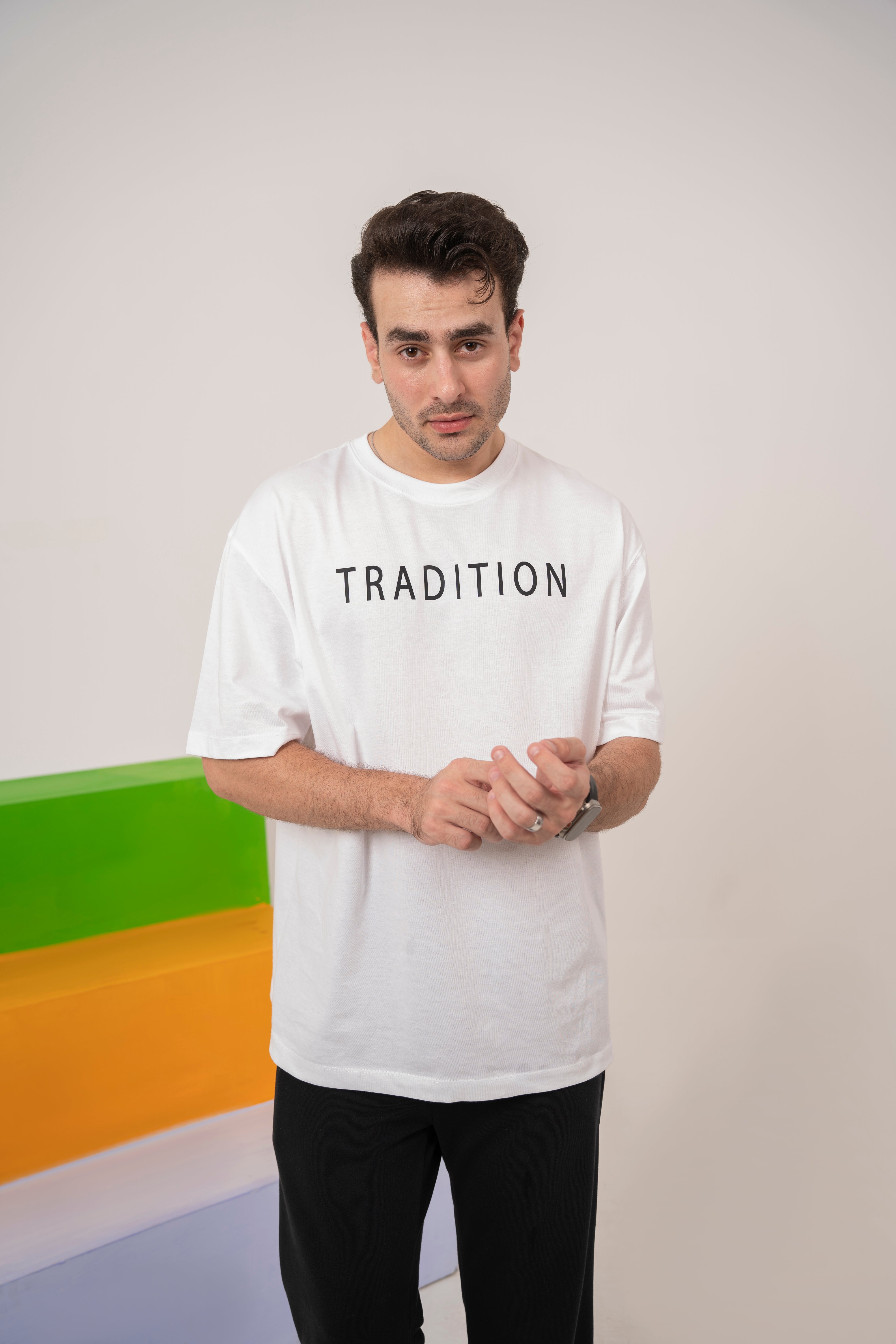 TRADITION White Relaxed T-Shirt For Men