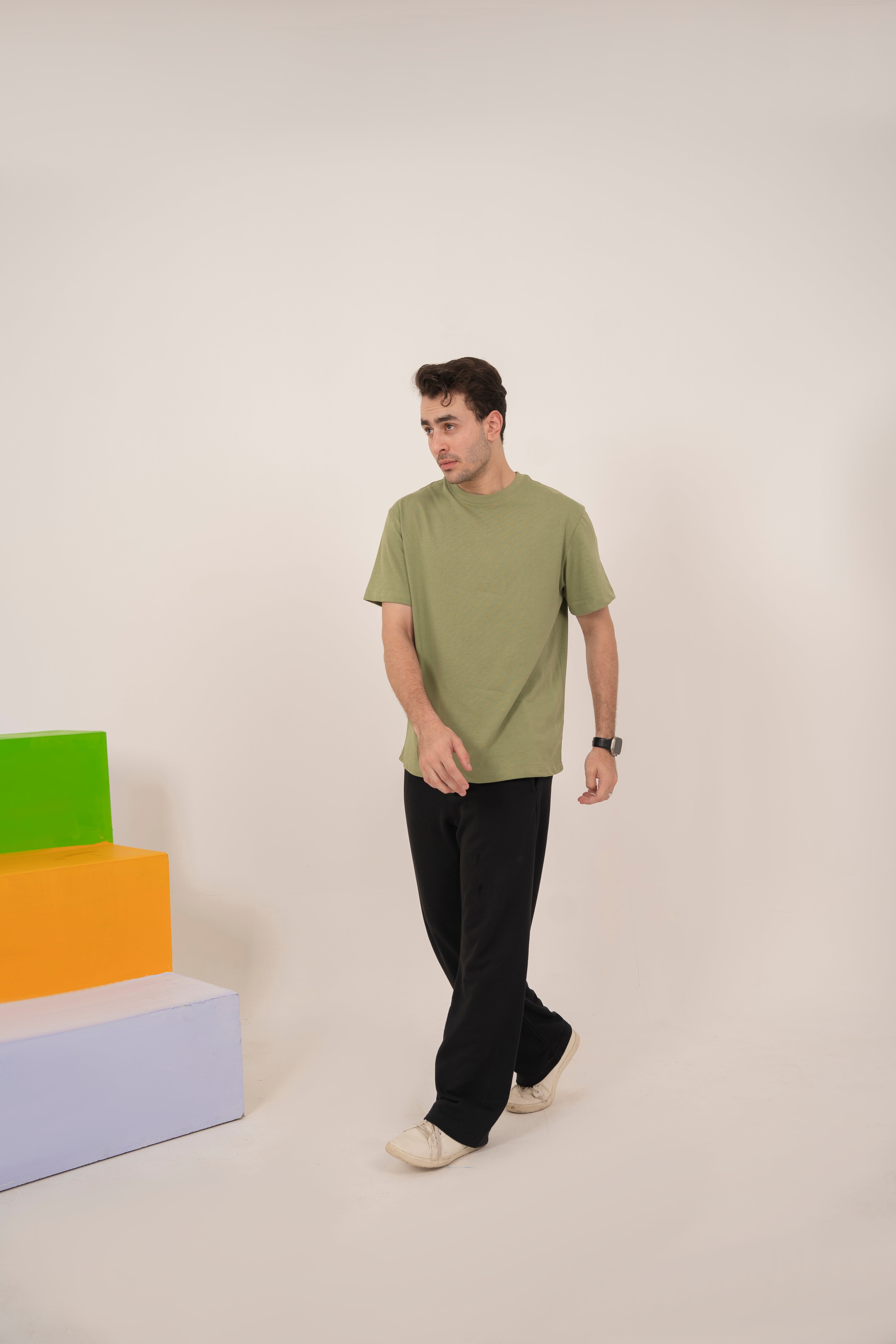 Relaxed T-Shirt in Olive Green