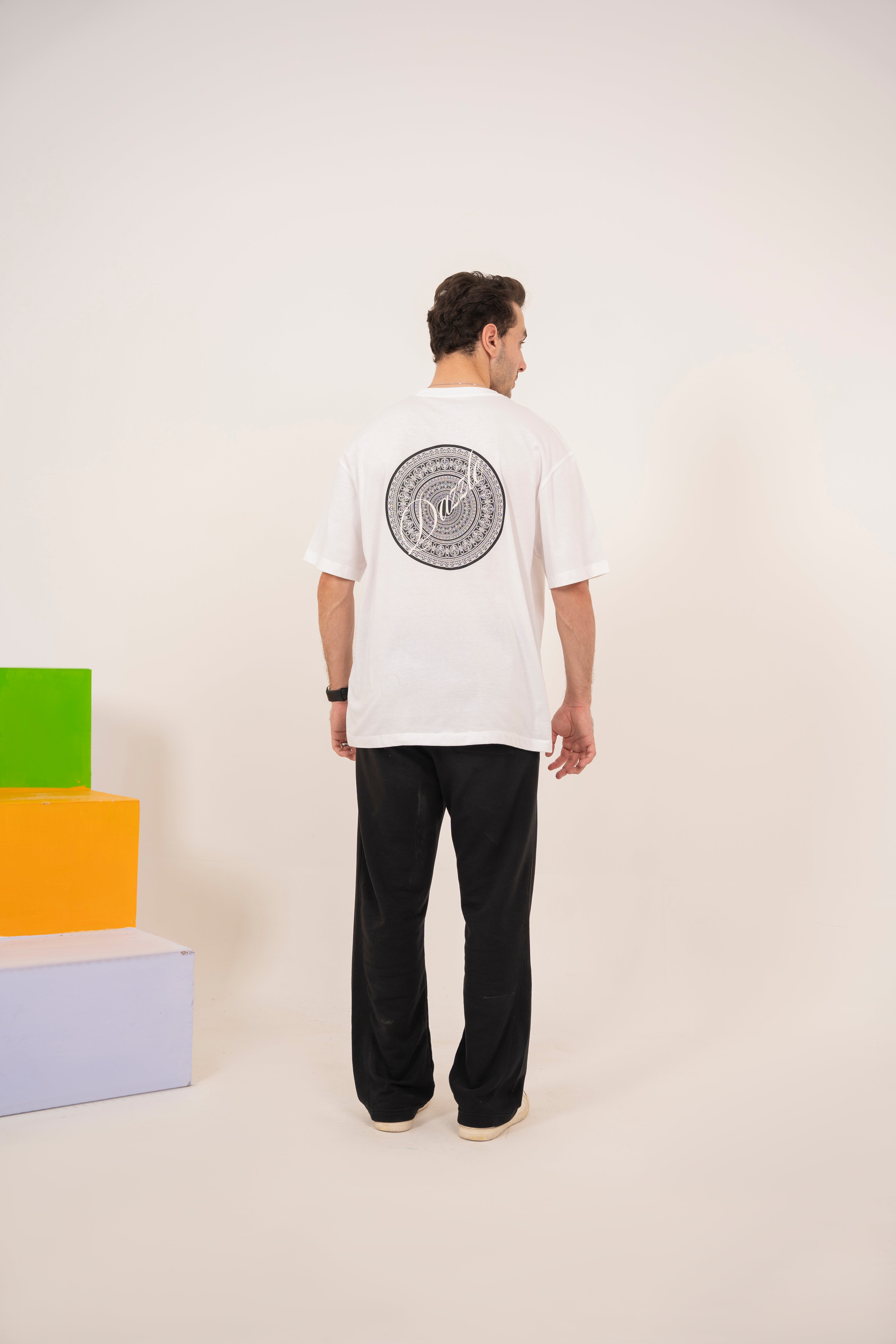 Self Made Club - Dazzle White Relaxed T-Shirt For Men