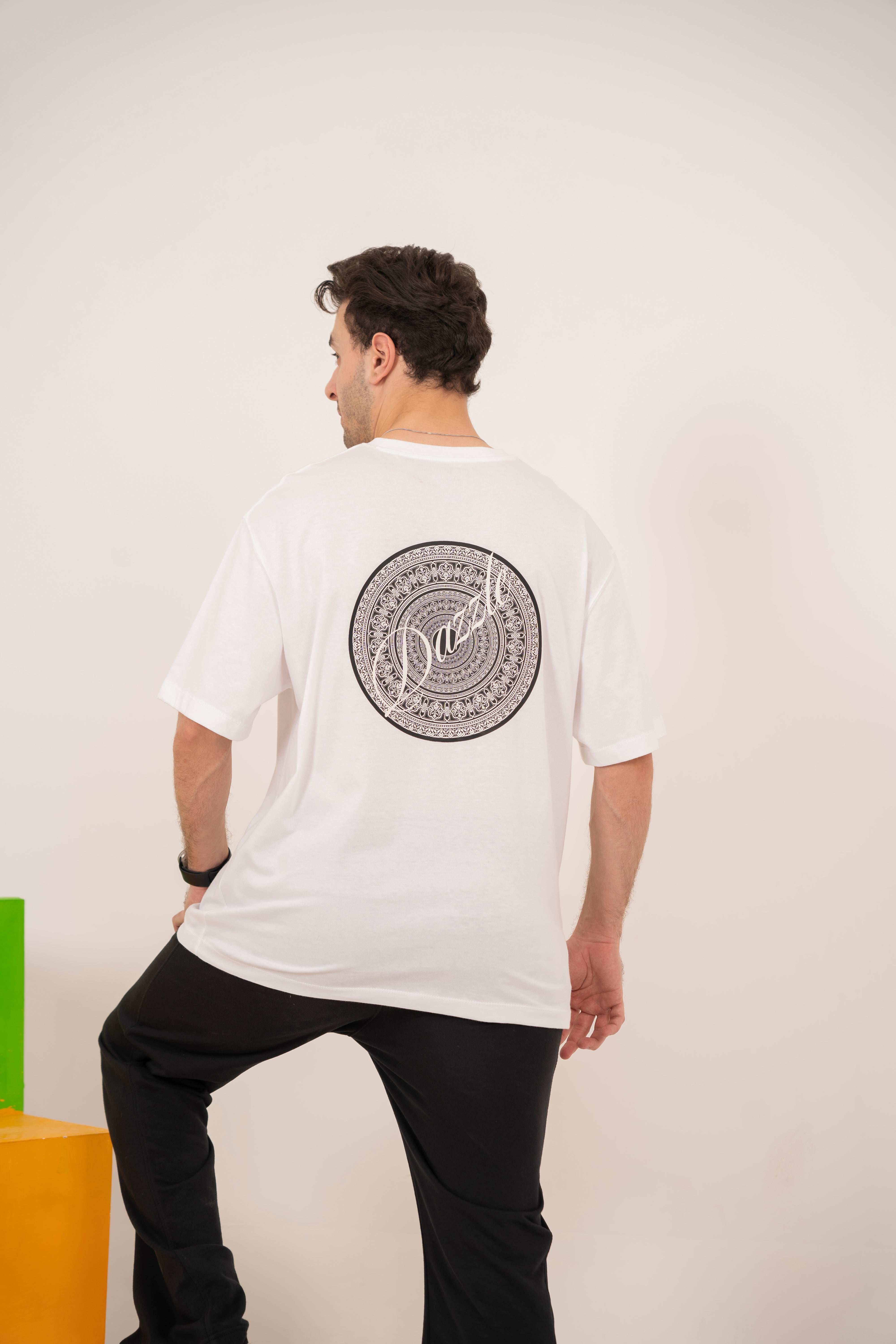 Self Made Club - Dazzle White Relaxed T-Shirt For Men