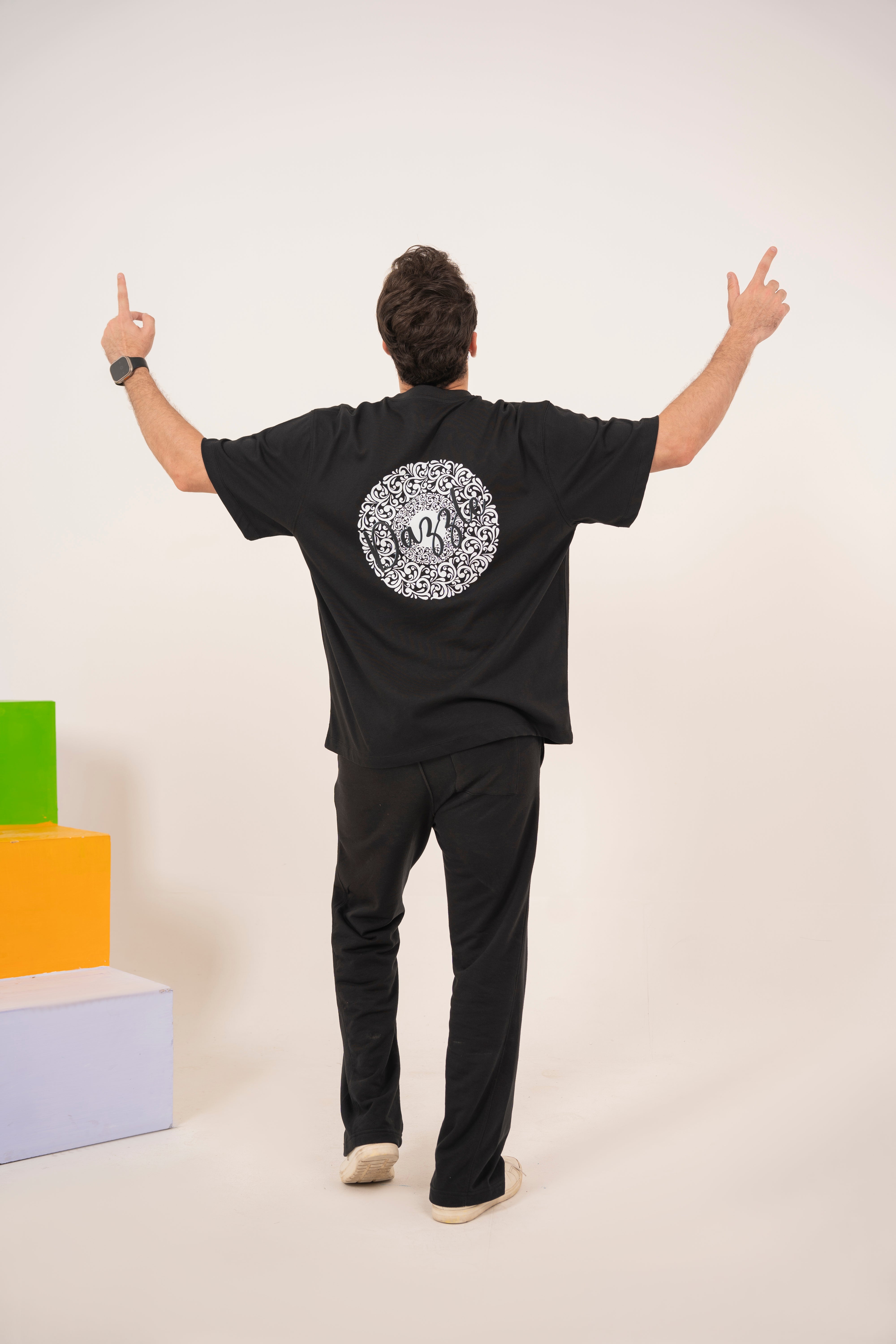 Self Made Club - Dazzle Black Relaxed T-Shirt For Men